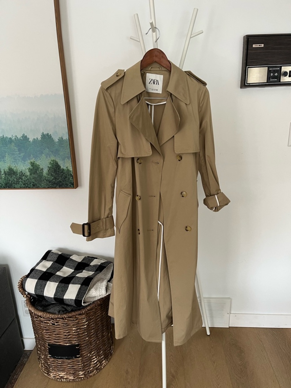 ZARA Beige Collared Trench Coat